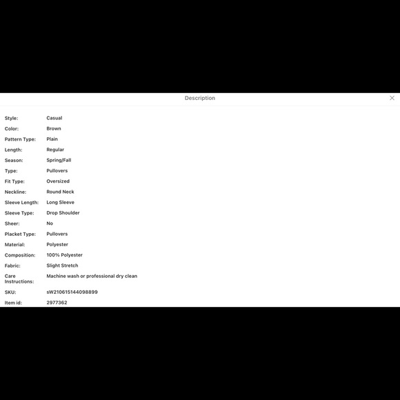 BROWN SOLID DROP SHOULDER SWEATER - Picture 7 of 8